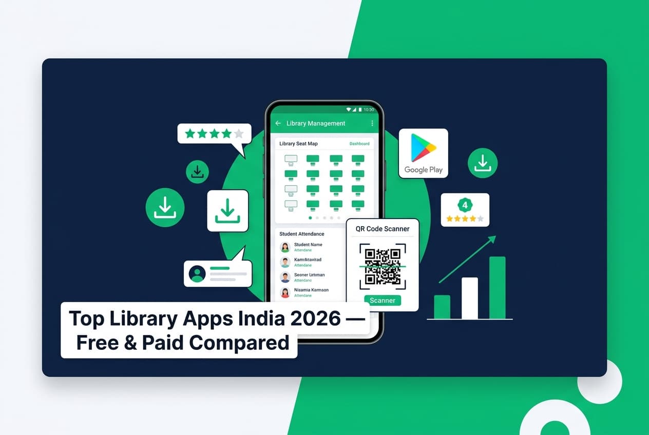 Top 10 Library Management Apps in India (2026): Free vs Paid Features, QR Attendance & Play Store Comparison