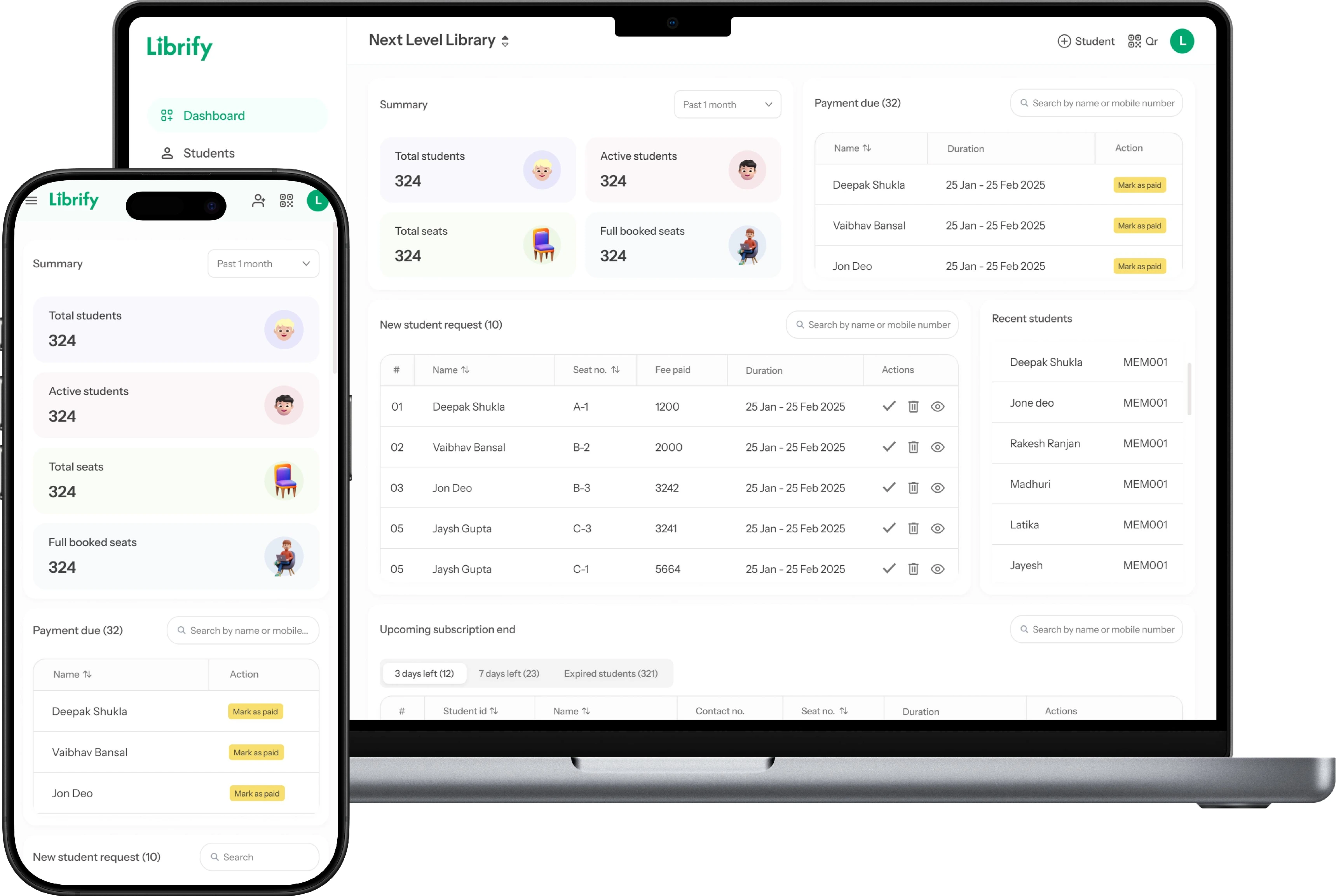 Librify Dashboard Interface